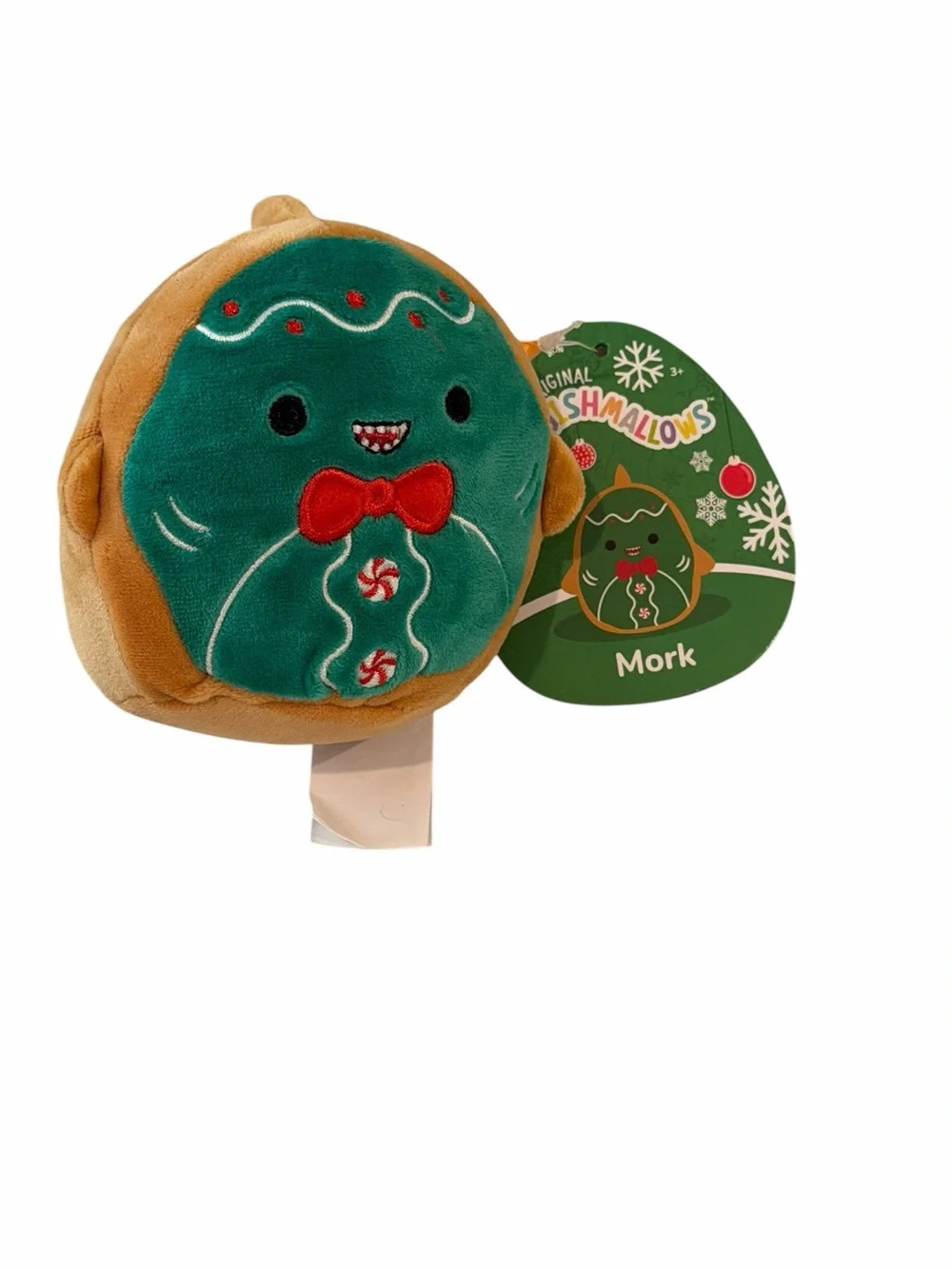 Squishmallows Mork Gingerbread Shark Christmas Plush 4” NWT Holiday